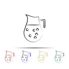 Cold tea multi color style icon. Simple thin line, outline vector of tea icons for ui and ux, website or mobile application