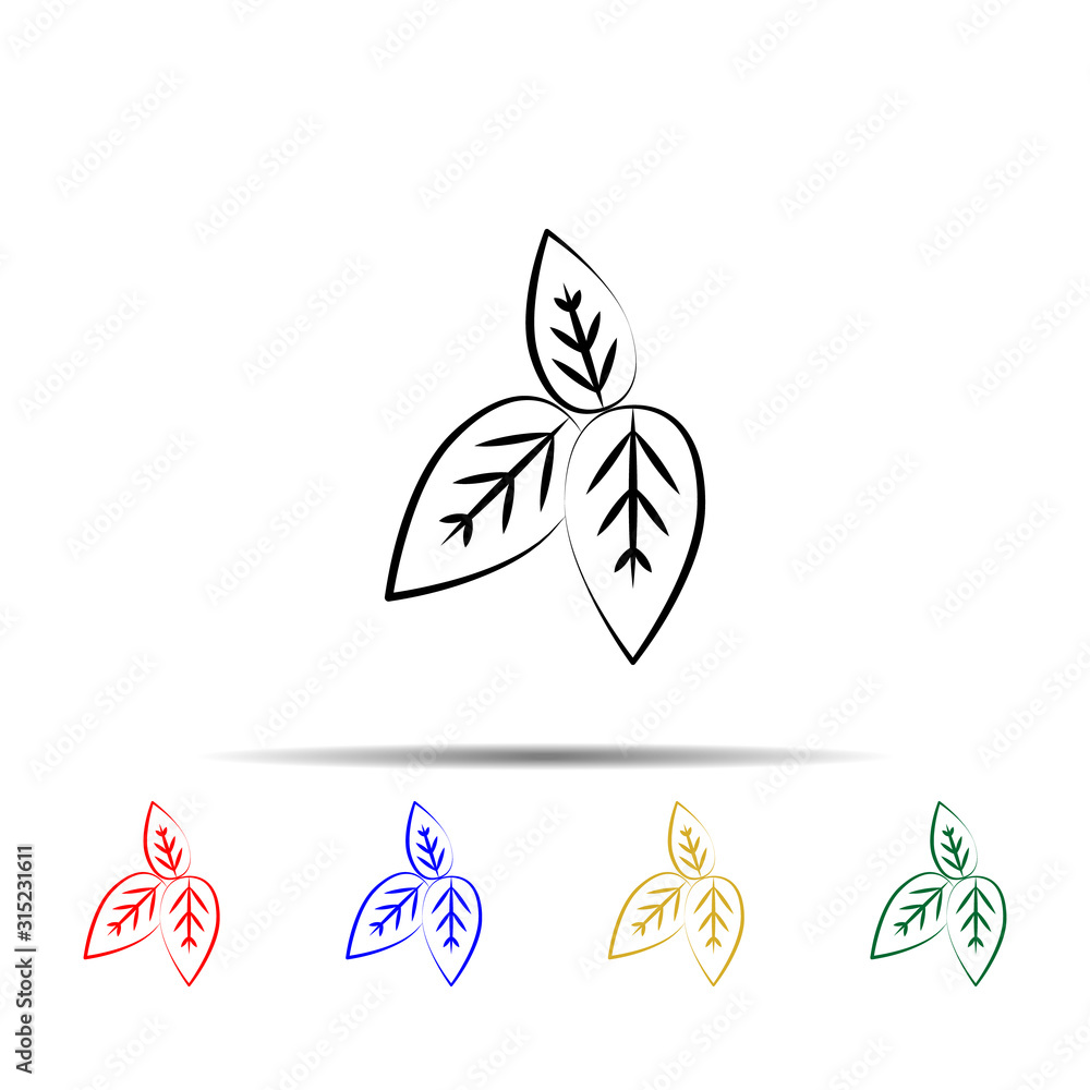 Poster green tea multi color style icon. simple thin line, outline vector of tea icons for ui and ux, websi