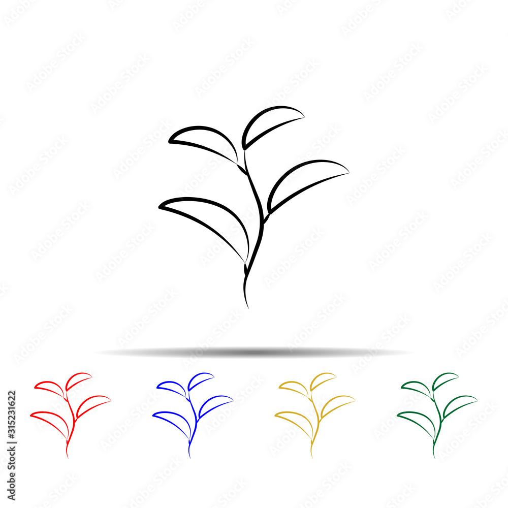 Aufkleber green tea multi color style icon. simple thin line, outline vector of tea icons for ui and ux, websi