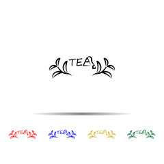 Green, tea bag multi color style icon. Simple thin line, outline vector of tea icons for ui and ux, website or mobile application