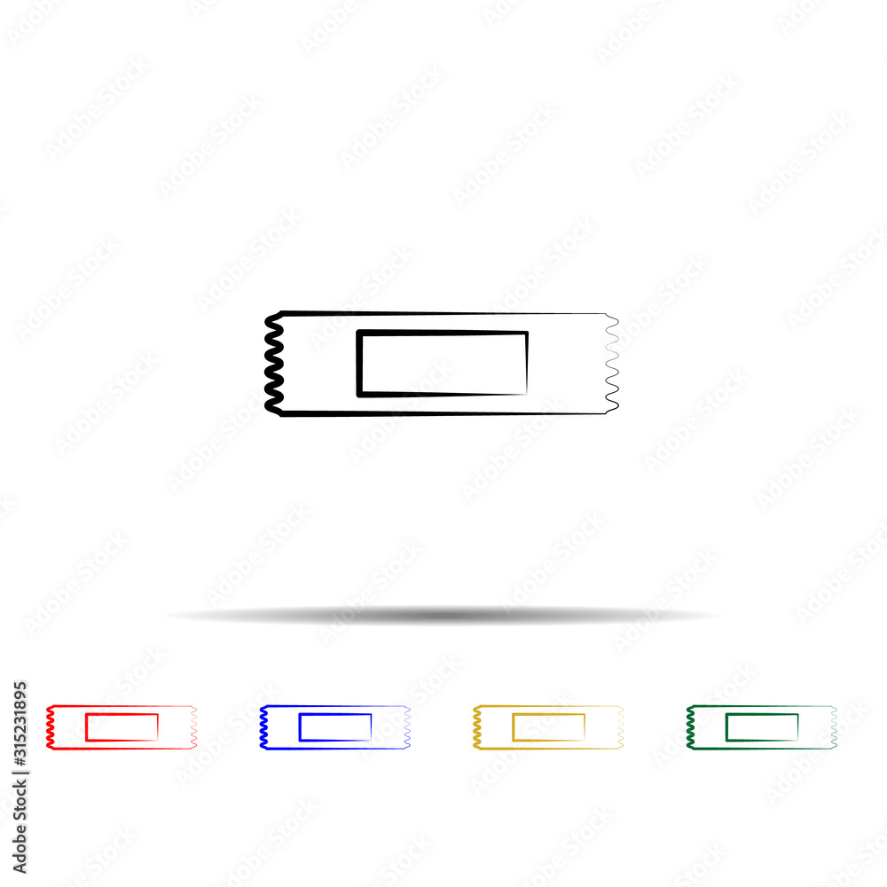 Poster sugar, disposable bag multi color style icon. simple thin line, outline vector of tea icons for ui a