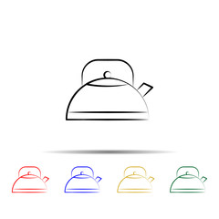 Fototapeta premium Tea pot hand drawn multi color style icon. Simple thin line, outline vector of tea icons for ui and ux, website or mobile application