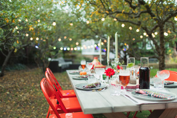 Dinner garden party table