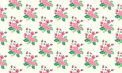 Elegant flower pattern Background for valentine, with seamless of pink rose flower design.