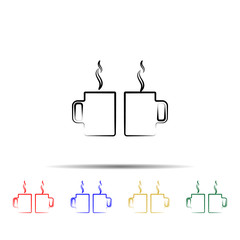 Two cups tea multi color style icon. Simple thin line, outline vector of tea icons for ui and ux, website or mobile application