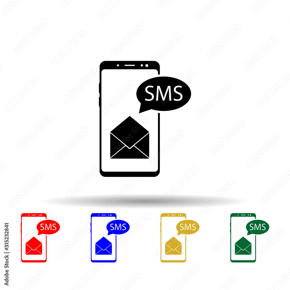 Aufkleber smartphone, envelope, sms multi color style icon. simple glyph, flat vector of mobile concept icons 
