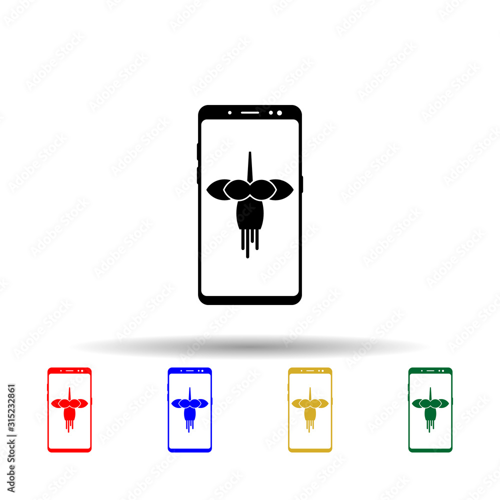 Poster smartphone, os multi color style icon. simple glyph, flat vector of mobile concept icons for ui and 