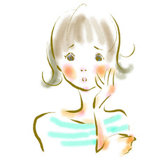 女性　悩み　水彩