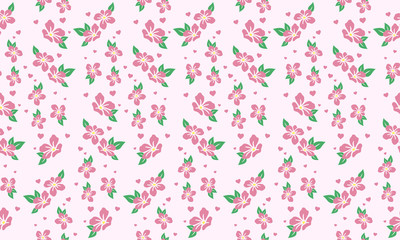 Pink flower background for Romantic valentine concept, with beautiful leaf and flower.