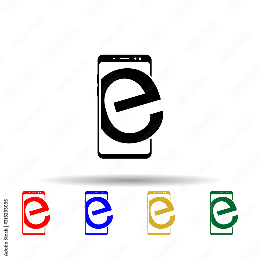 Poster smartphone, internet browser multi color style icon. simple glyph, flat vector of mobile concept ico