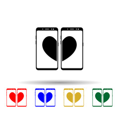 Smartphone dating application multi color style icon. Simple glyph, flat vector of mobile concept icons for ui and ux, website or mobile application