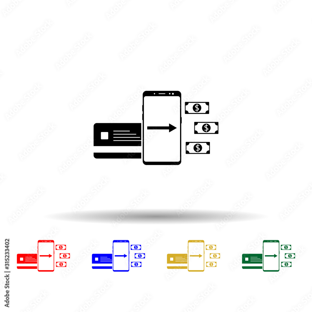 Poster smartphone contacts multi color style icon. simple glyph, flat vector of mobile concept icons for ui