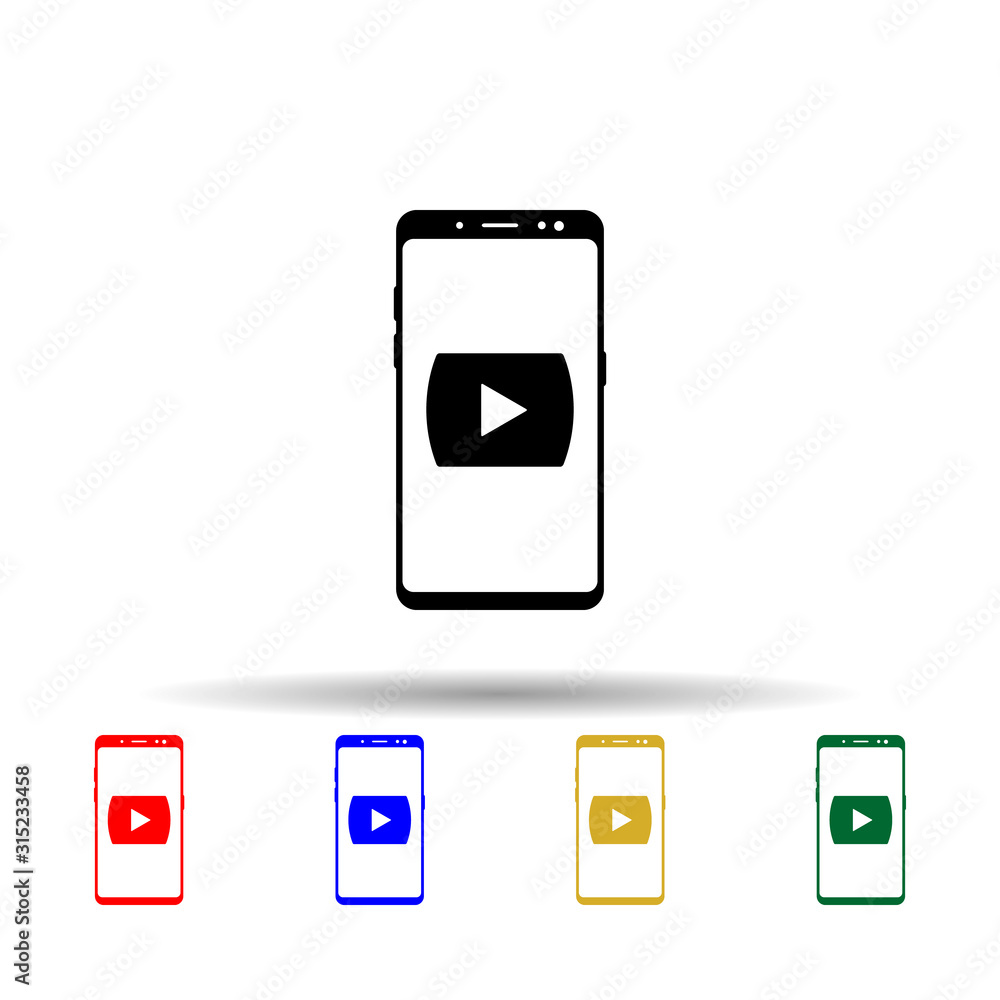 Poster smartphone dating application multi color style icon. simple glyph, flat vector of mobile concept ic