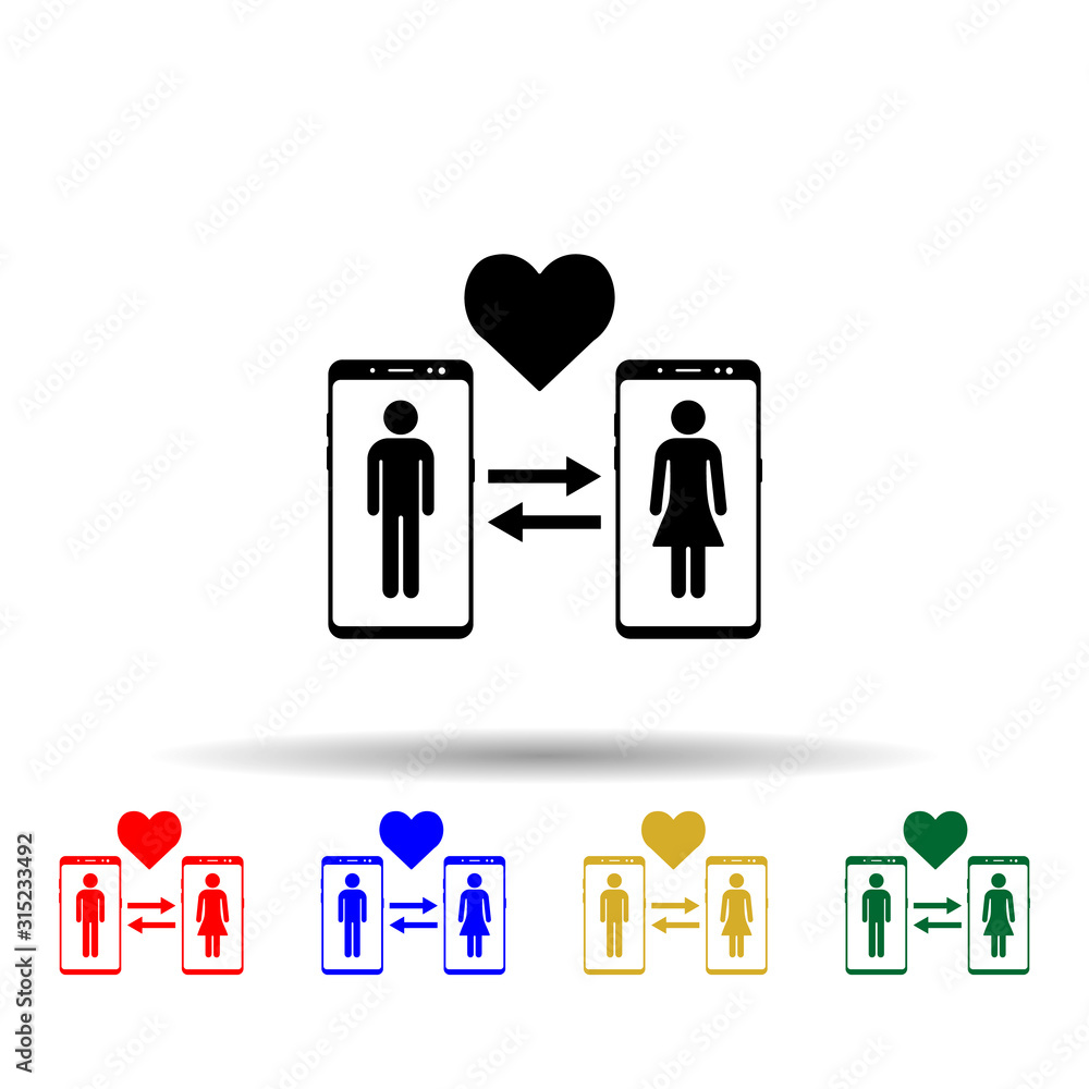 Poster smartphone basket multi color style icon. simple glyph, flat vector of mobile concept icons for ui a