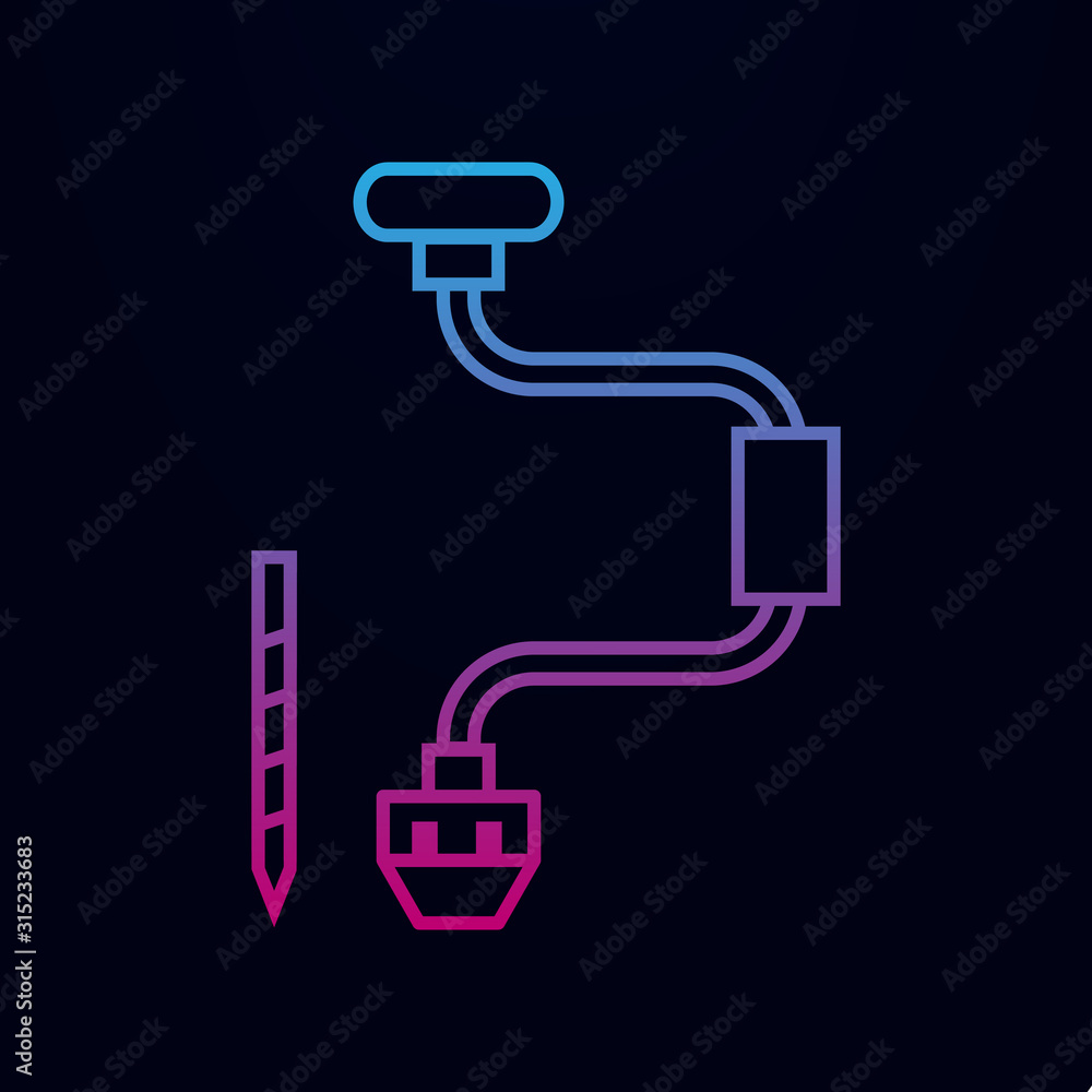Poster hand drill linw nolan icon. simple thin line, outline vector of web icons for ui and ux, website or 