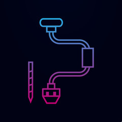Hand drill linw nolan icon. Simple thin line, outline vector of web icons for ui and ux, website or mobile application