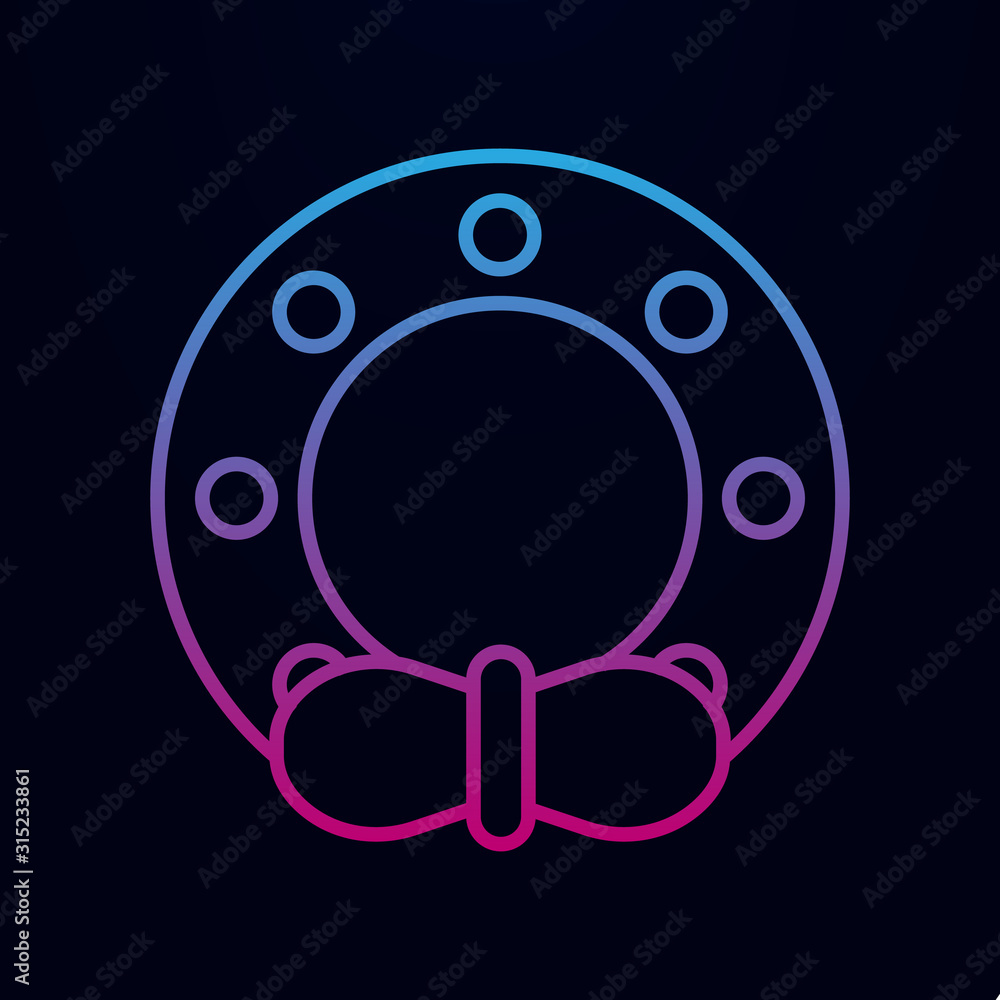 Poster christmas wreath line nolan icon. simple thin line, outline vector of web icons for ui and ux, websi