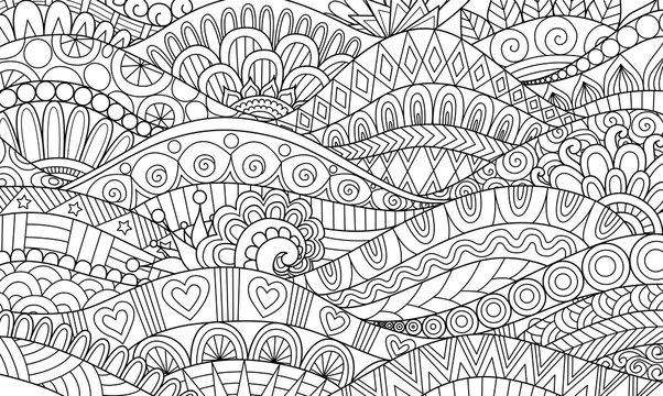 Boho pattern for background, decorations,banner,coloring book,cards and so on - Vector