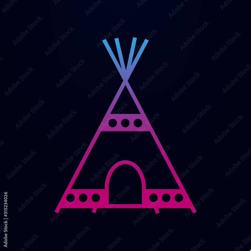 Poster wigwam line nolan icon. simple thin line, outline vector of web icons for ui and ux, website or mobi