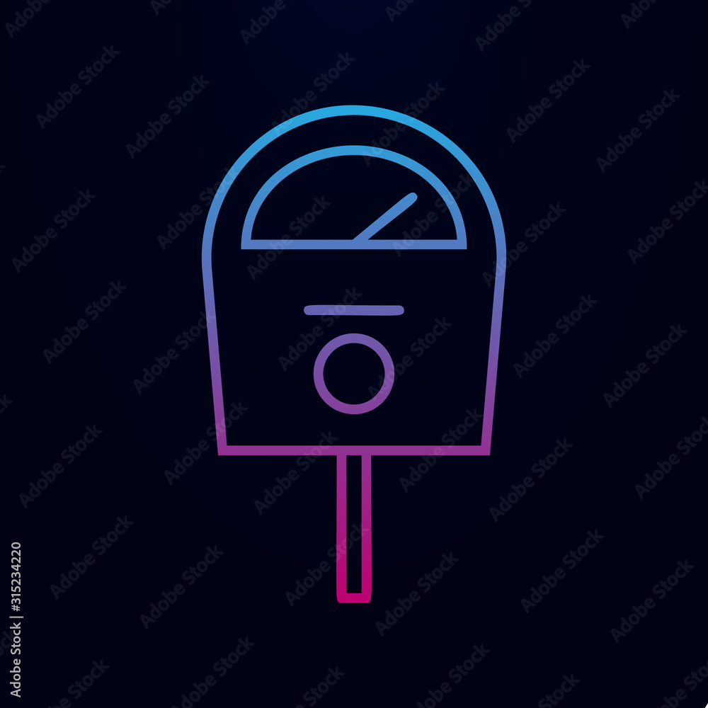 Poster parking meter line nolan icon. simple thin line, outline vector of web icons for ui and ux, website 