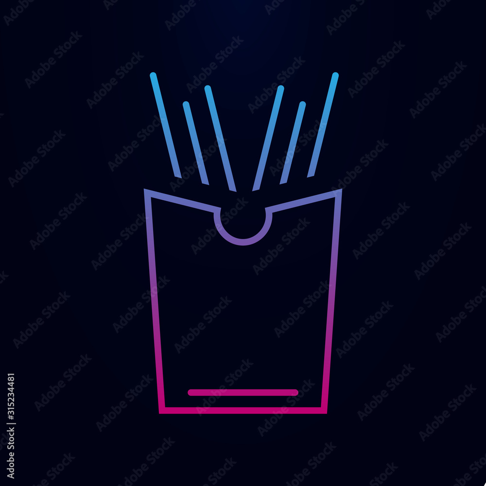 Poster fast food french fries line nolan icon. simple thin line, outline vector of web icons for ui and ux,
