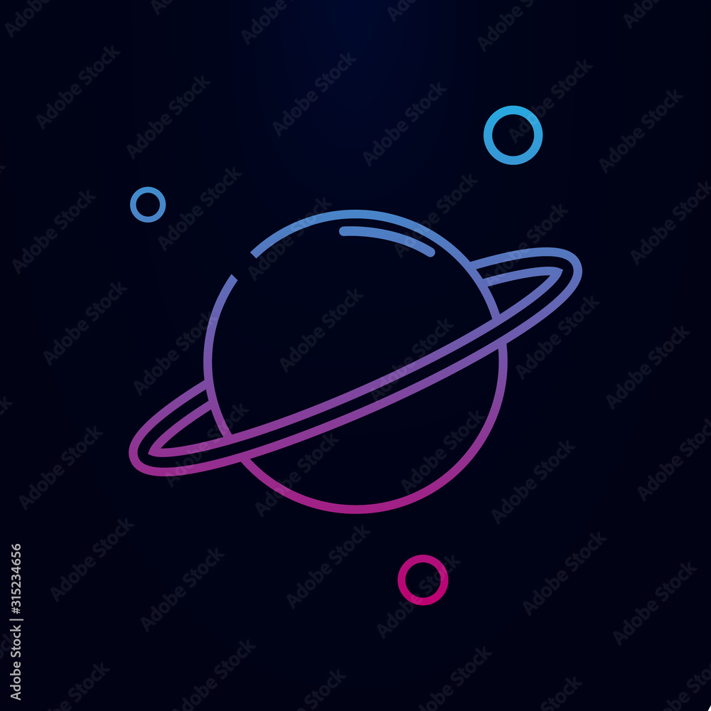 Poster saturn planet line nolan icon. simple thin line, outline vector of web icons for ui and ux, website 