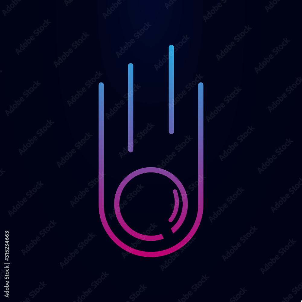 Poster meteorite line nolan icon. simple thin line, outline vector of web icons for ui and ux, website or m
