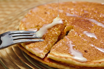 Hotcake slice with milmaid
