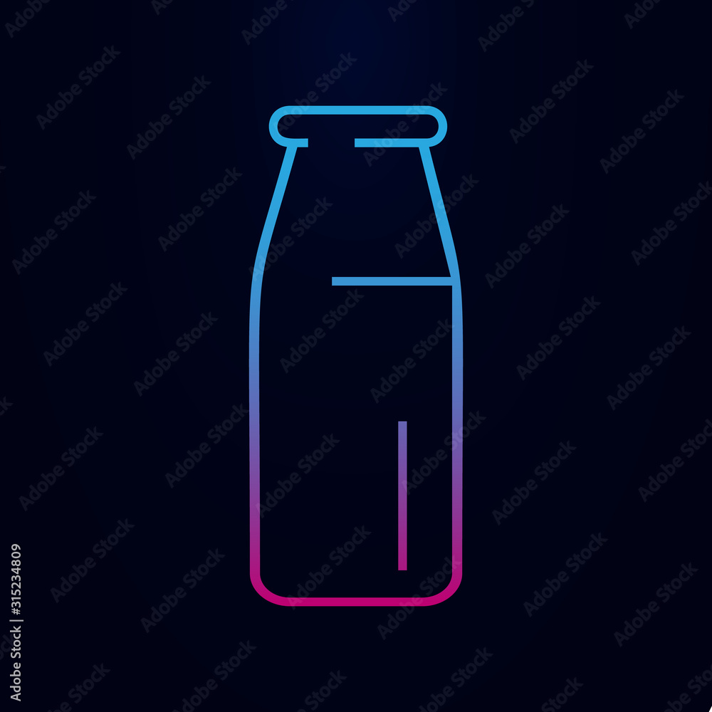 Poster milk bottle line nolan icon. simple thin line, outline vector of web icons for ui and ux, website or