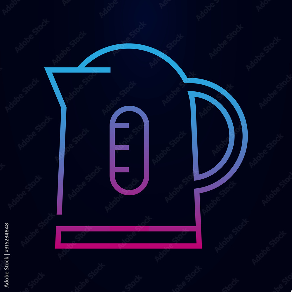 Poster electric kettle line nolan icon. simple thin line, outline vector of web icons for ui and ux, websit