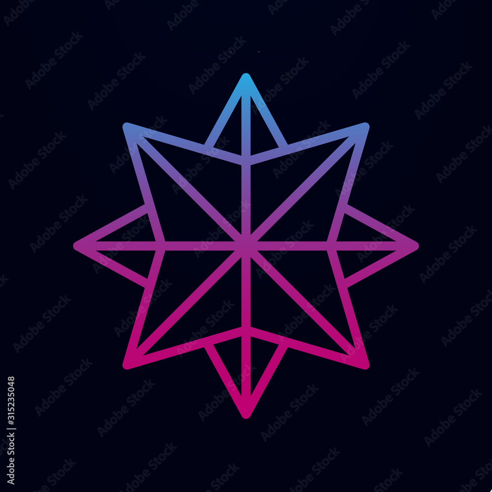Poster eight-pointed star nolan icon. simple thin line, outline vector of web icons for ui and ux, website 
