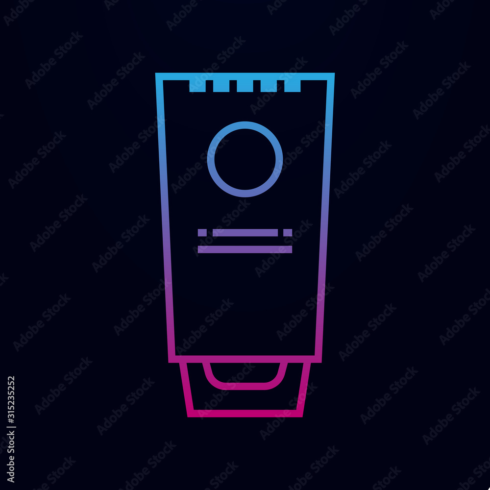 Poster a tube of shampoo nolan icon. simple thin line, outline vector of web icons for ui and ux, website o