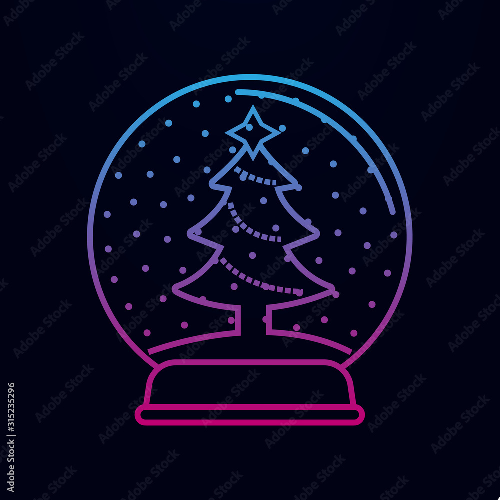 Poster christmas ball with a christmas tree nolan icon. simple thin line, outline vector of web icons for u