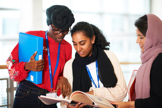 Female College Students Studying