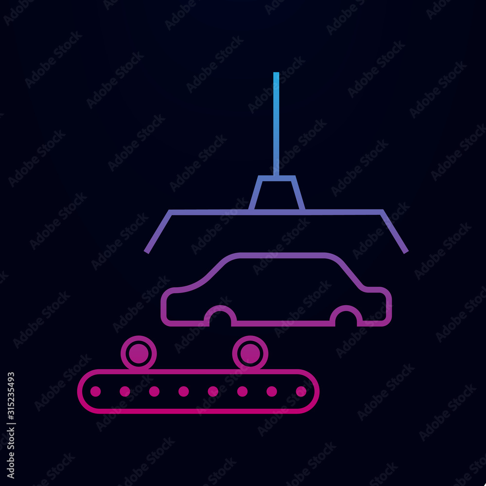 Poster car production nolan icon. simple thin line, outline vector of web icons for ui and ux, website or m
