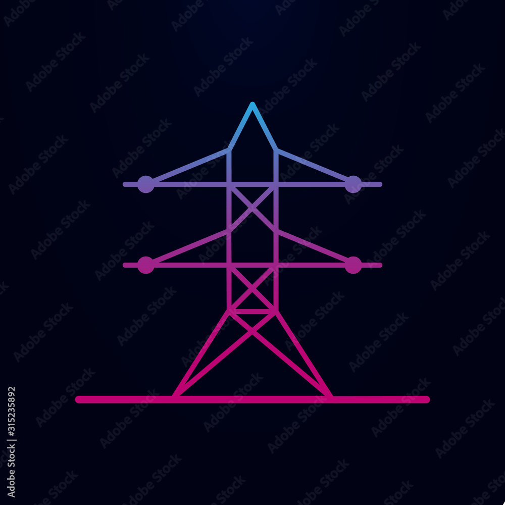 Poster high-voltage tower nolan icon. simple thin line, outline vector of web icons for ui and ux, website 