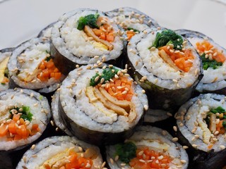 한국의 음식 야채김밥 