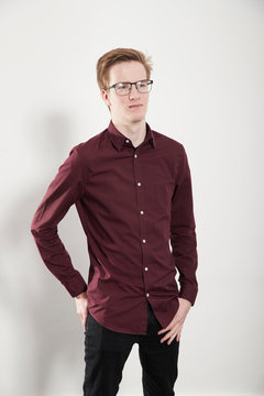 Portrait confident young man looking away