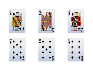 Spade cards icon set, colorful design