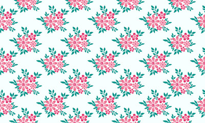 Valentine Flower pattern background, with leaf and pink flower modern design.