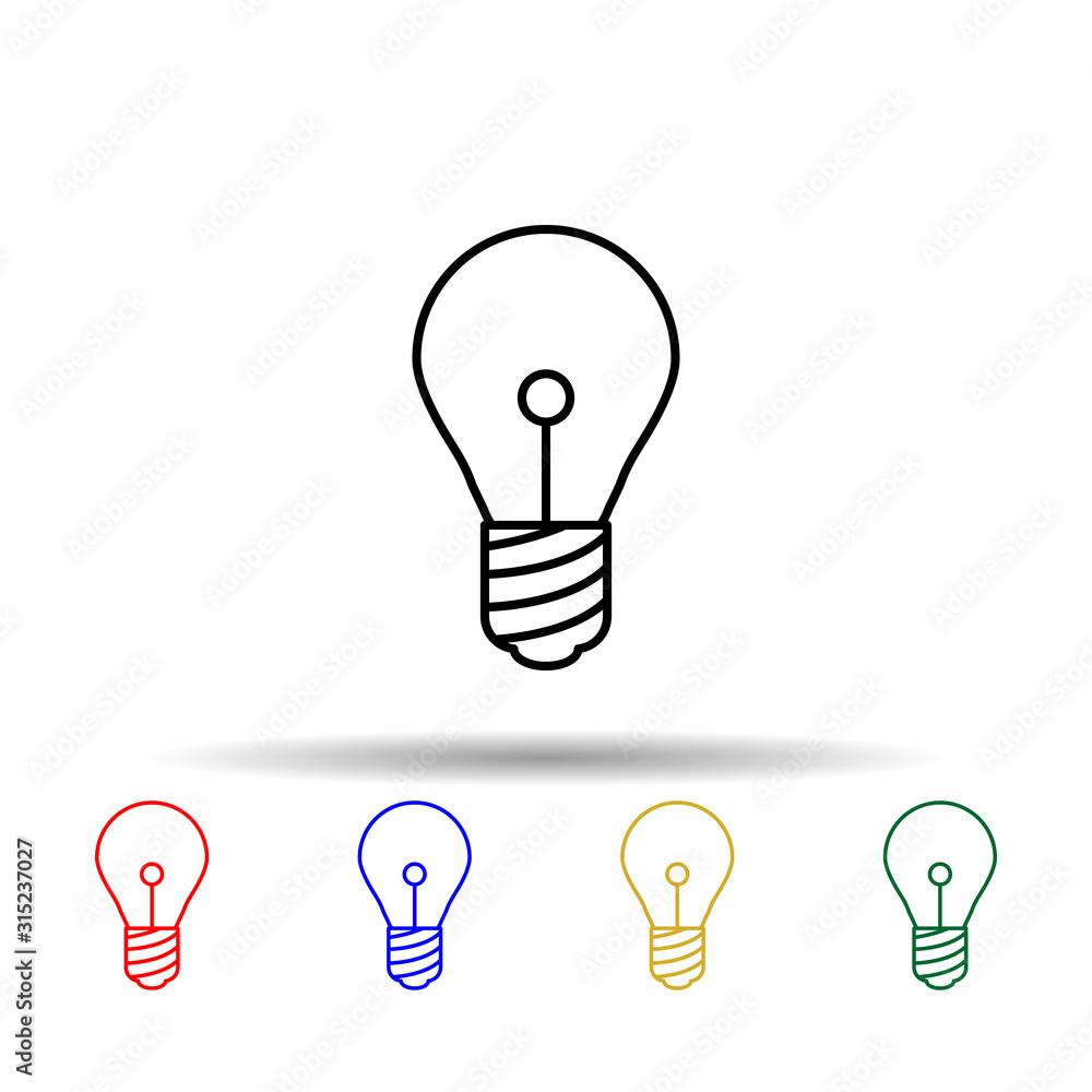 Poster bulb multi color style icon. simple thin line, outline vector of web icons for ui and ux, website or