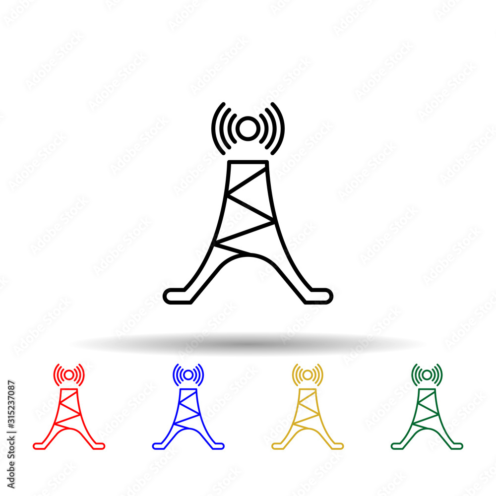 Poster antenna multi color style icon. simple thin line, outline vector of web icons for ui and ux, website