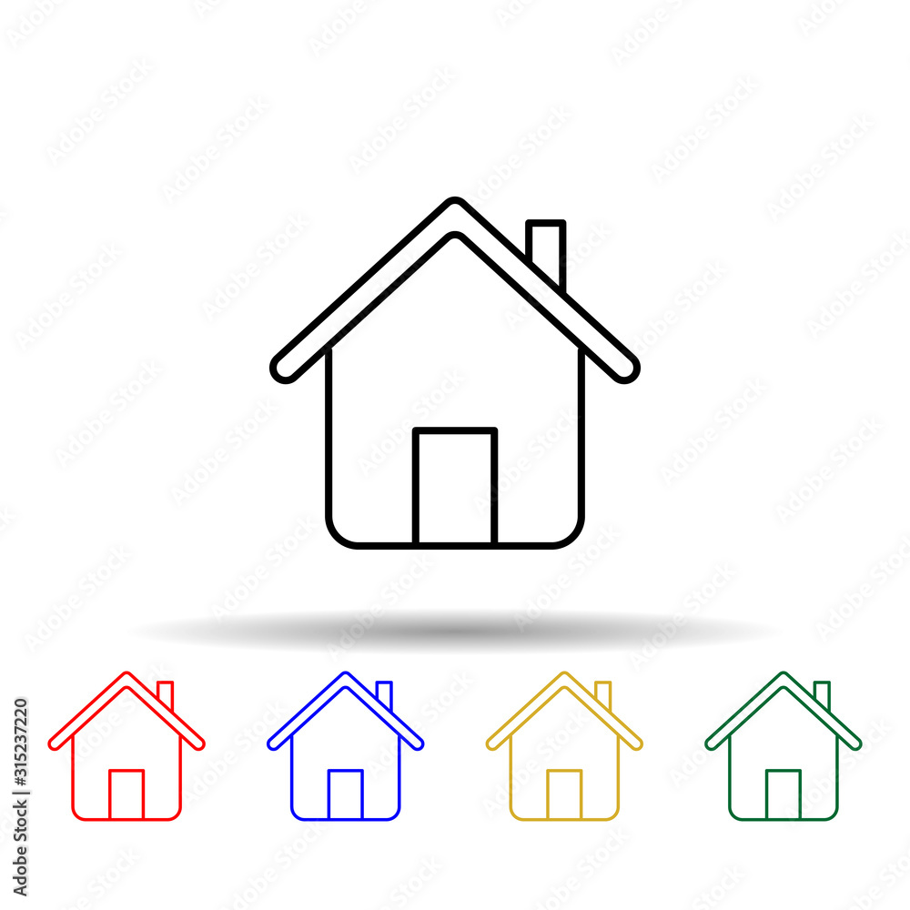 Poster house multi color style icon. simple thin line, outline vector of web icons for ui and ux, website o