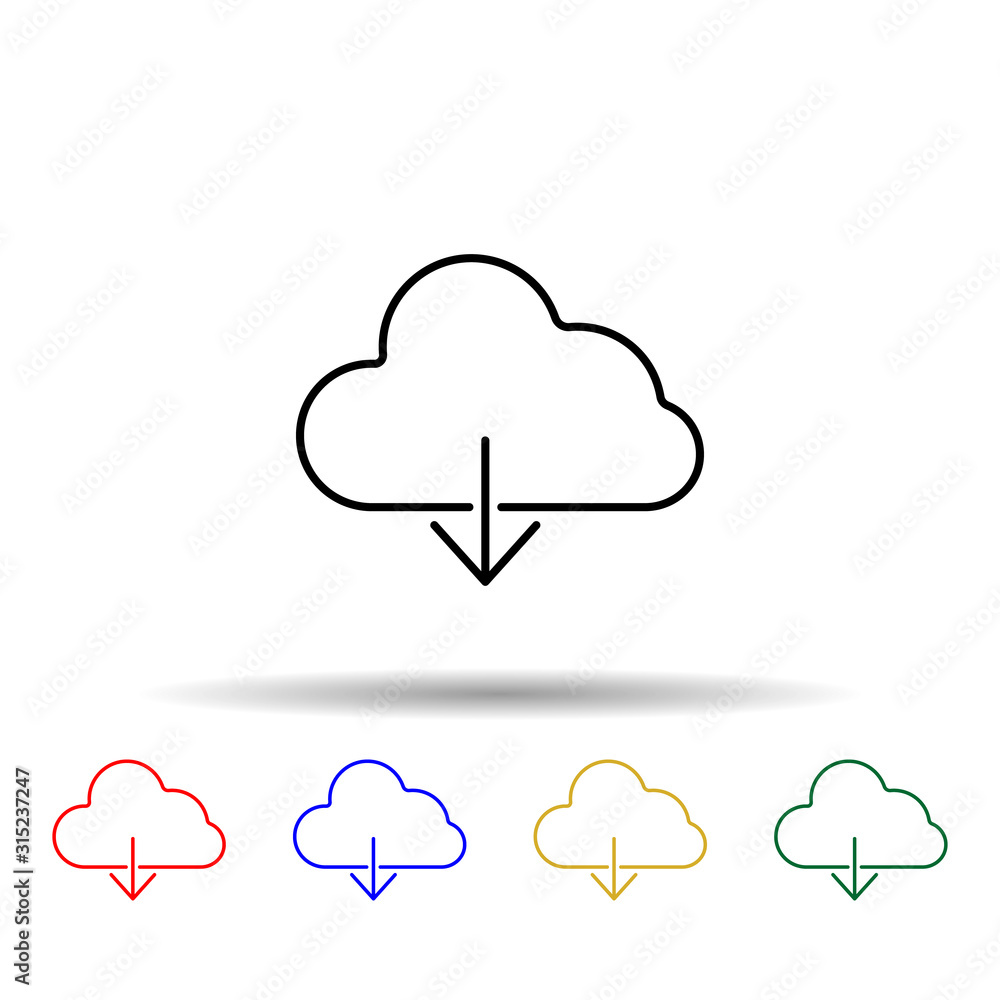Poster booting from the cloud multi color style icon. simple thin line, outline vector of web icons for ui 