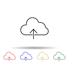 cloud upload multi color style icon. Simple thin line, outline vector of web icons for ui and ux, website or mobile application