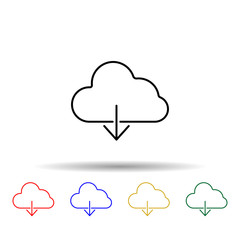 Fototapeta premium booting from the cloud multi color style icon. Simple thin line, outline vector of web icons for ui and ux, website or mobile application
