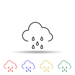 rainy cloud multi color style icon. Simple thin line, outline vector of web icons for ui and ux, website or mobile application