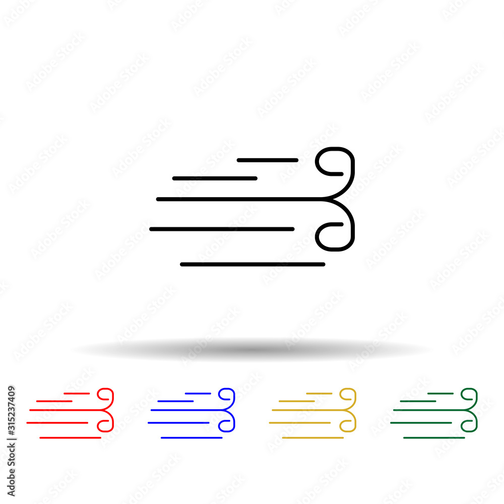 Poster wind multi color style icon. simple thin line, outline vector of web icons for ui and ux, website or