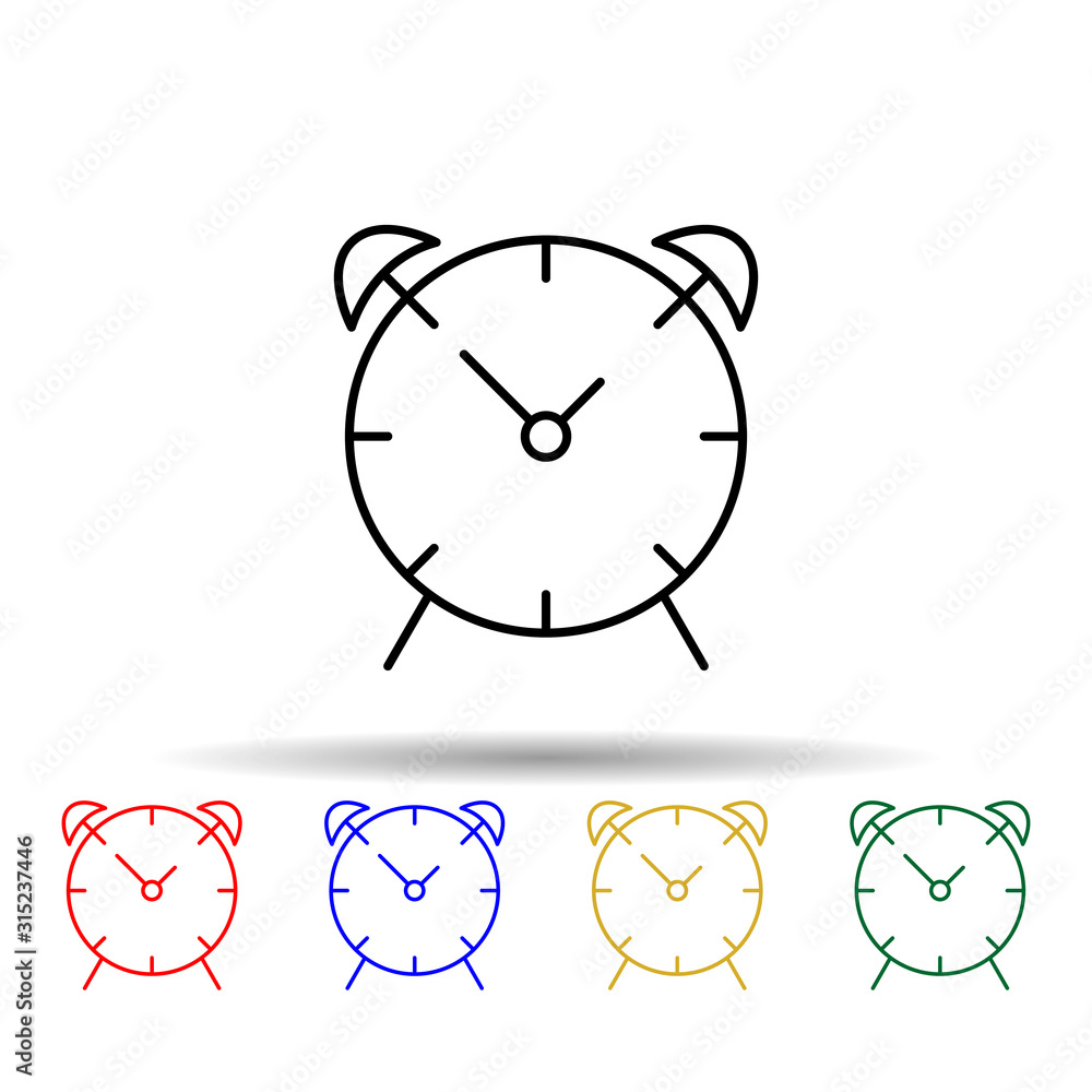 Poster alarm clock multi color style icon. simple thin line, outline vector of web icons for ui and ux, web