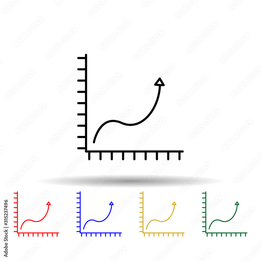 Poster growth chart multi color style icon. simple thin line, outline vector of web icons for ui and ux, we